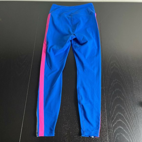 Year of Ours Womens S Blue V-Waist Athletic Leggings w/Side Stripe - Picture 5 of 7